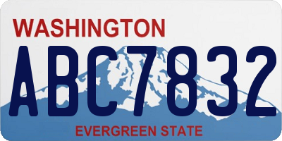 WA license plate ABC7832