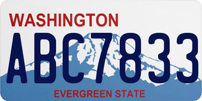 WA license plate ABC7833