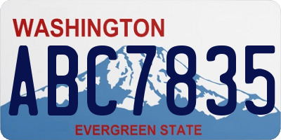 WA license plate ABC7835