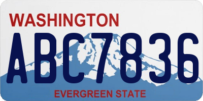 WA license plate ABC7836