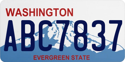 WA license plate ABC7837