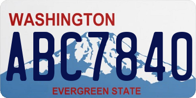WA license plate ABC7840