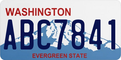 WA license plate ABC7841