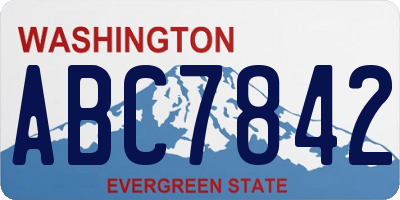WA license plate ABC7842