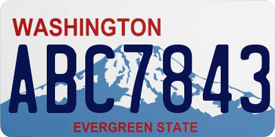WA license plate ABC7843