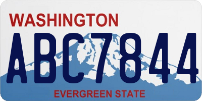 WA license plate ABC7844