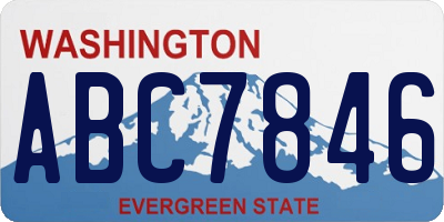 WA license plate ABC7846