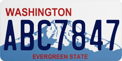 WA license plate ABC7847