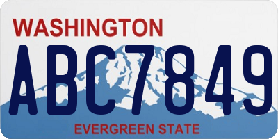WA license plate ABC7849