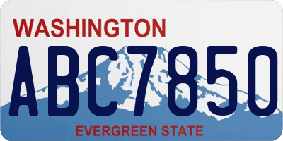 WA license plate ABC7850