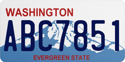 WA license plate ABC7851