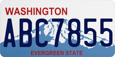 WA license plate ABC7855