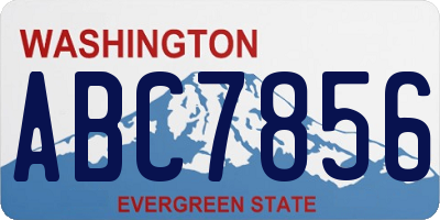 WA license plate ABC7856