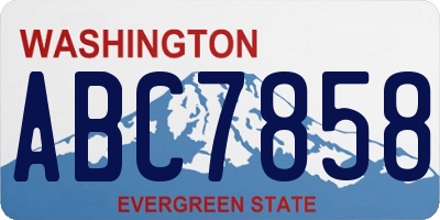 WA license plate ABC7858