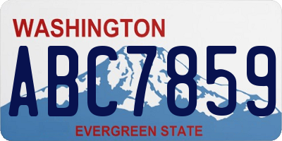 WA license plate ABC7859