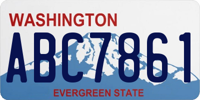 WA license plate ABC7861
