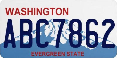 WA license plate ABC7862
