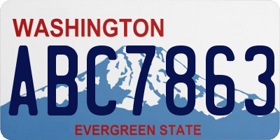 WA license plate ABC7863