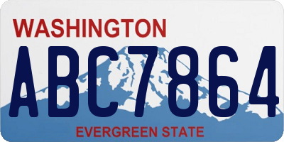 WA license plate ABC7864