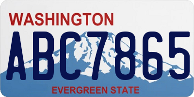 WA license plate ABC7865