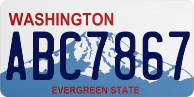 WA license plate ABC7867