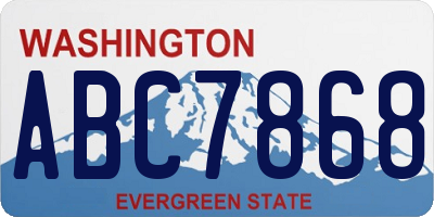 WA license plate ABC7868