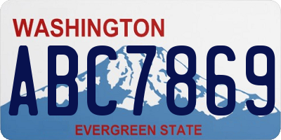 WA license plate ABC7869