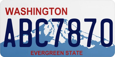 WA license plate ABC7870