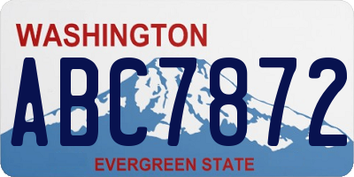 WA license plate ABC7872
