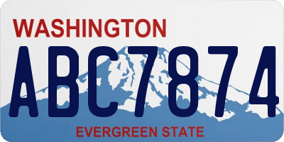 WA license plate ABC7874