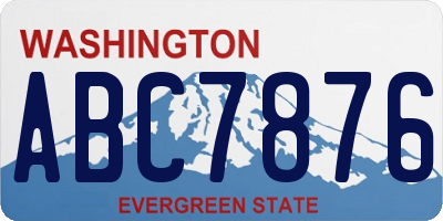 WA license plate ABC7876
