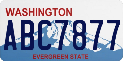 WA license plate ABC7877