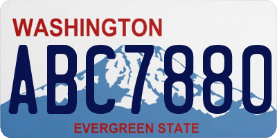 WA license plate ABC7880