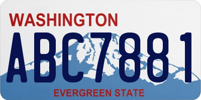 WA license plate ABC7881