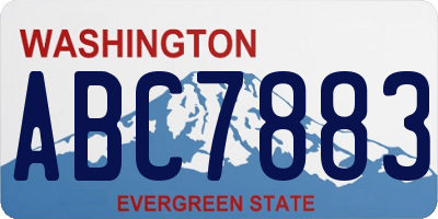 WA license plate ABC7883