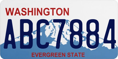 WA license plate ABC7884