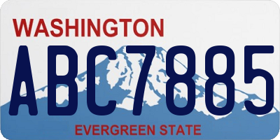 WA license plate ABC7885