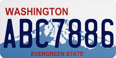 WA license plate ABC7886