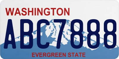 WA license plate ABC7888