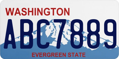 WA license plate ABC7889