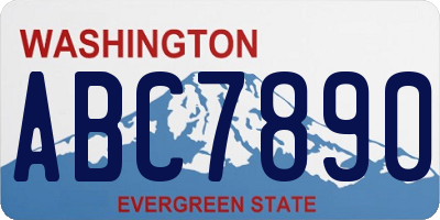 WA license plate ABC7890