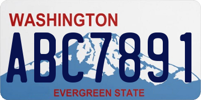 WA license plate ABC7891