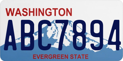 WA license plate ABC7894