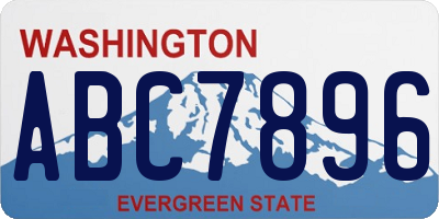 WA license plate ABC7896