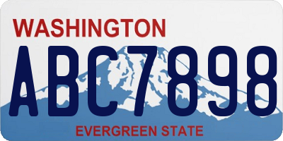 WA license plate ABC7898