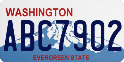 WA license plate ABC7902