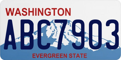 WA license plate ABC7903