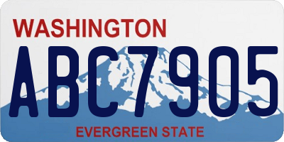 WA license plate ABC7905