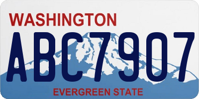 WA license plate ABC7907