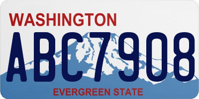 WA license plate ABC7908